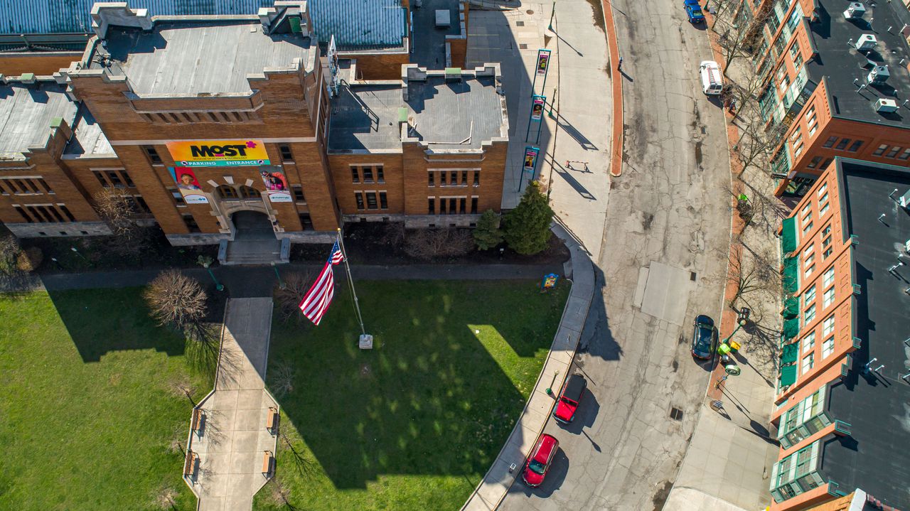 Above the MOST in Armory Square, Syracuse seems nearly empty as the stay-at-home order keep most away Wednesday, April 1, 2020. N. Scott Trimble | strimble@syracuse.com